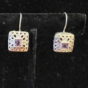Vintage sterling silver and amethyst earrings